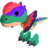 An Adopt Me Dilophosaurus
