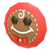 An Adopt Me Gingerbread Face Flying Disc