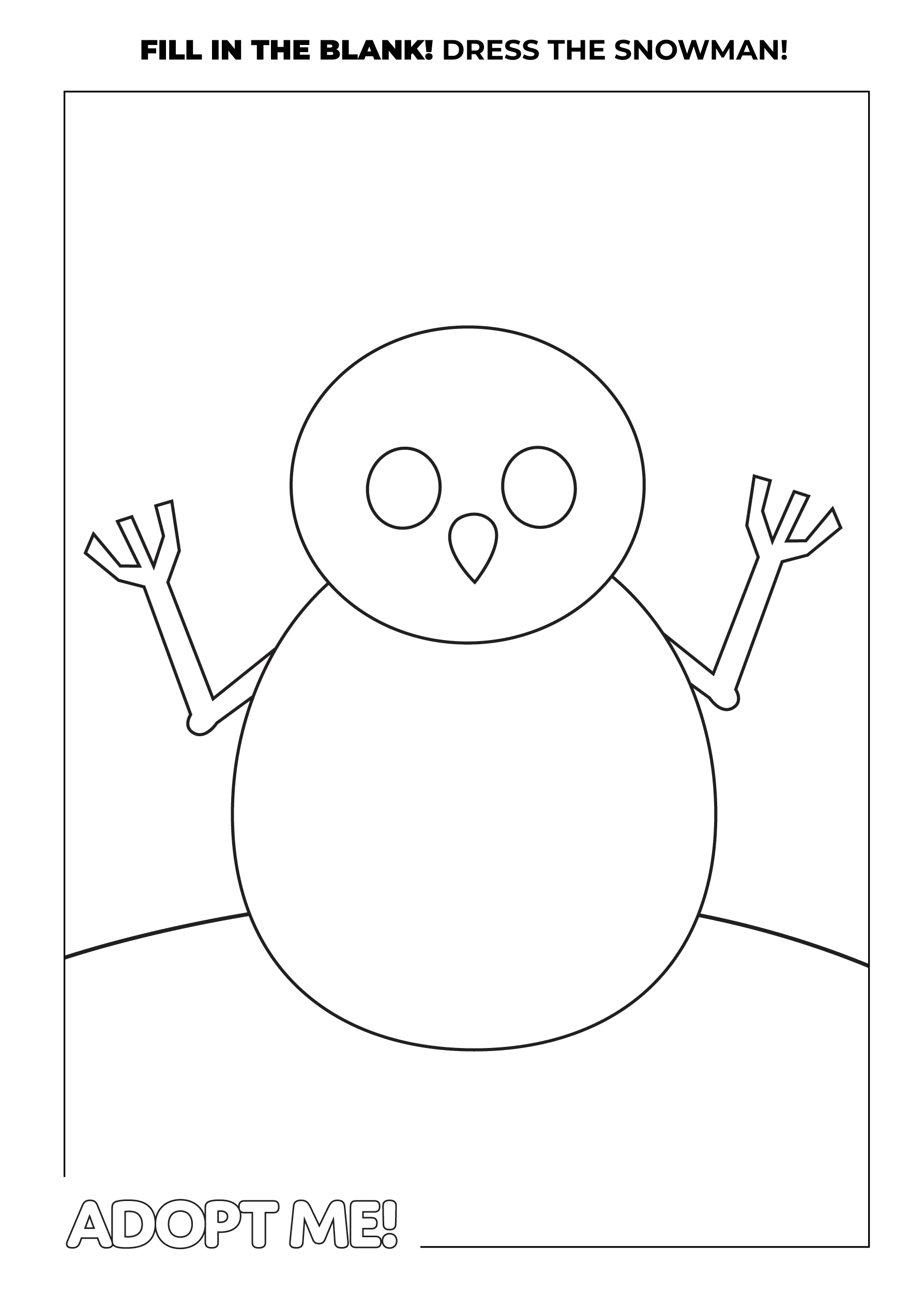 A Dress The Snowman Coloring Page coloringPage