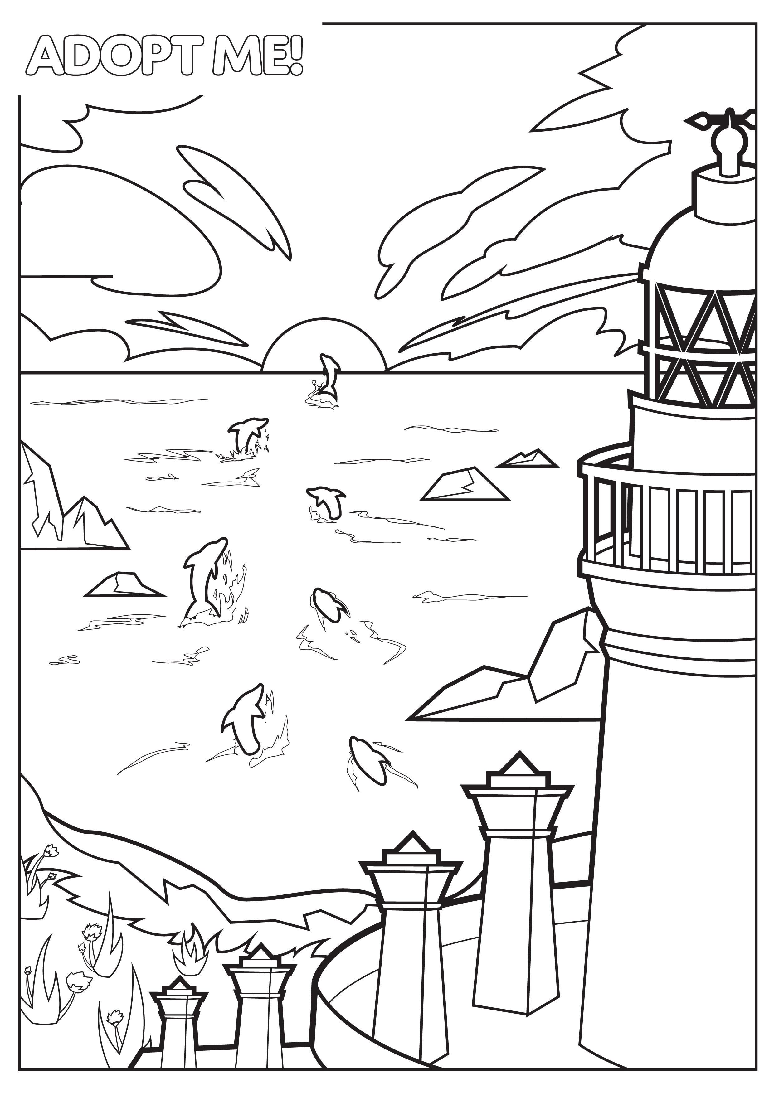 A Light House Stencil coloringPage