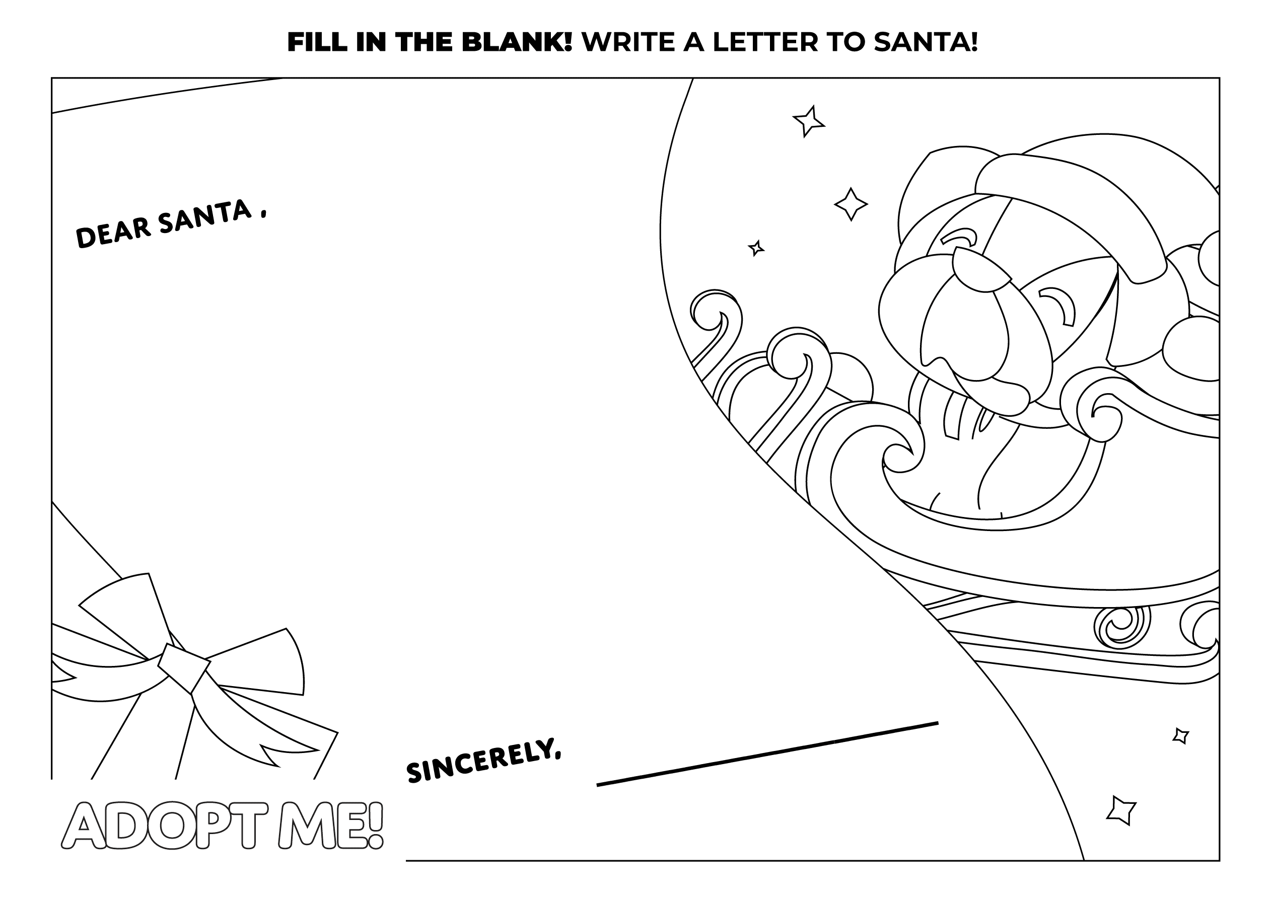 A Santa Letter Coloring Page coloringPage