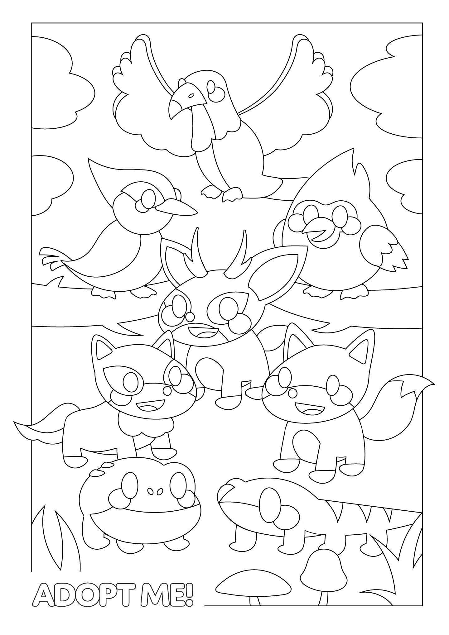 A Woodland Egg Coloring Page coloringPage