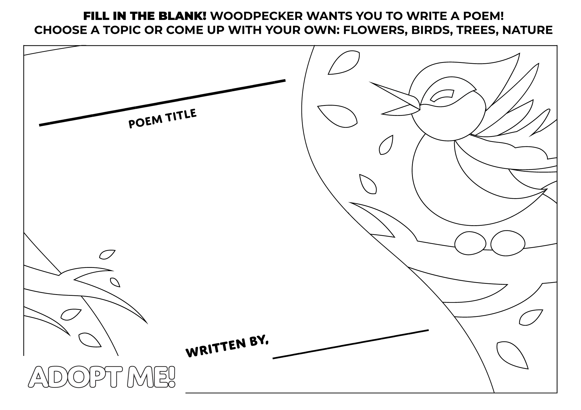 A Woodpecker Coloring Page coloringPage