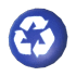 An Adopt Me Eco Blue Recycling Bin Badge