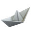 An Adopt Me Eco Grey Origami Boat Hat
