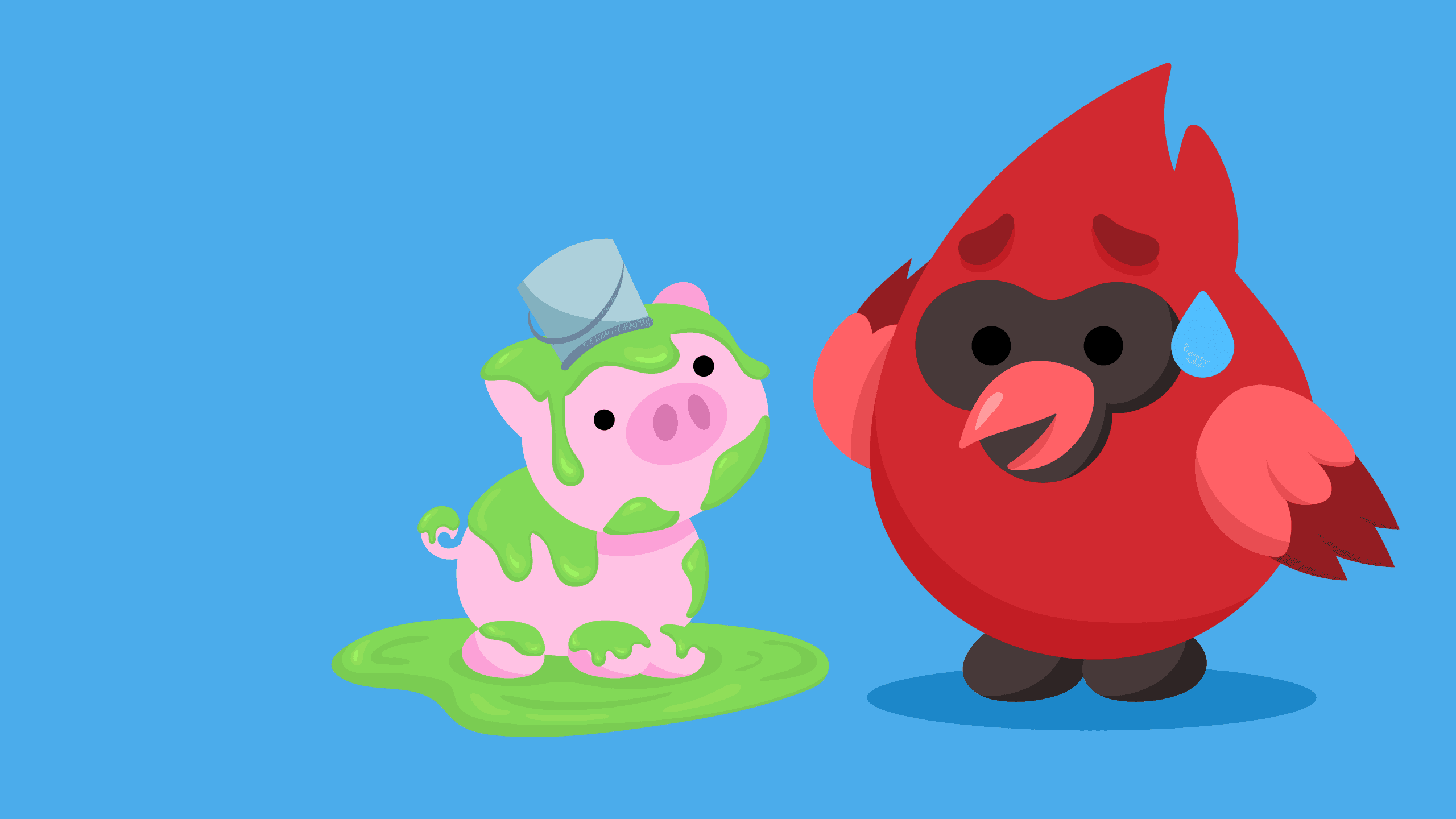 A Red Cardinal & Pig Wallpaper wallpaper