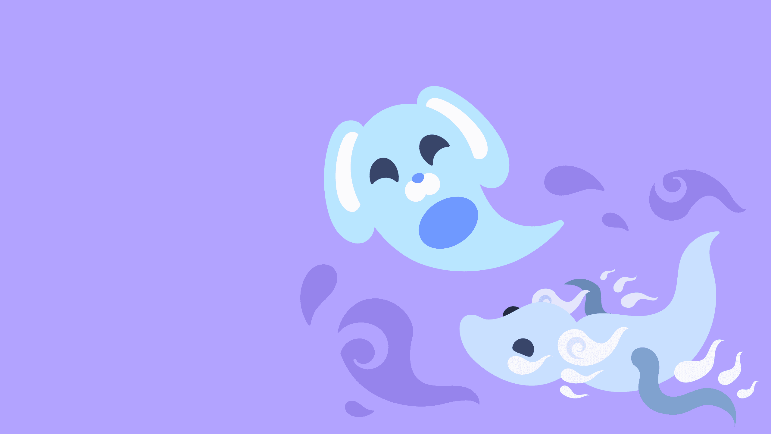 A Ghost Bunny & Ghost Dragon Wallpaper wallpaper