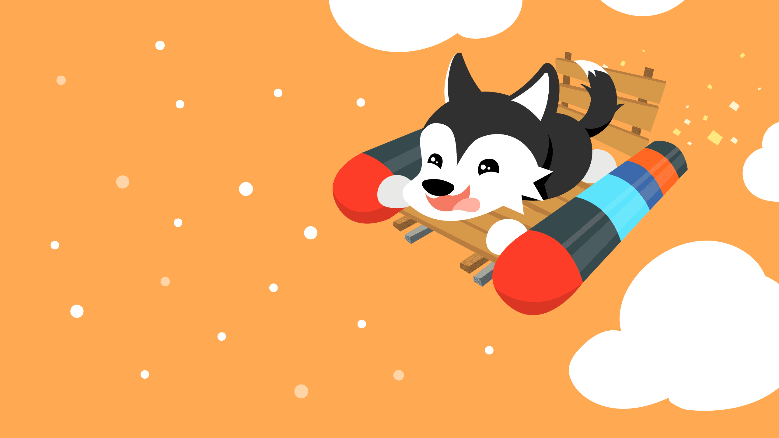 A Flying Husky Wallpaper wallpaper