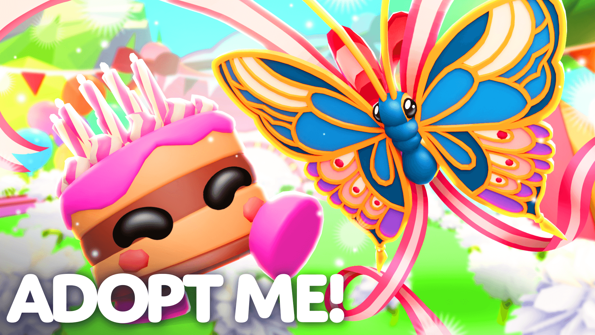 The Cake Friend and 2026 Birthday Butterfly invite you to celebrate Adopt Me's 9th Birthday!